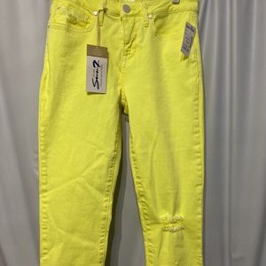 SEVEN YELLOW QUALITY JEANS NEW with tags  SIZE 4 SKINNY JEANS high rise distress
